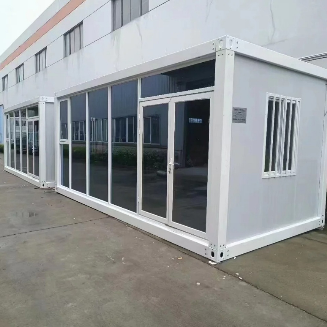 Knock Down Container House Portable Flat-pack Container House Modular Container Office With Glass Curtain Wall