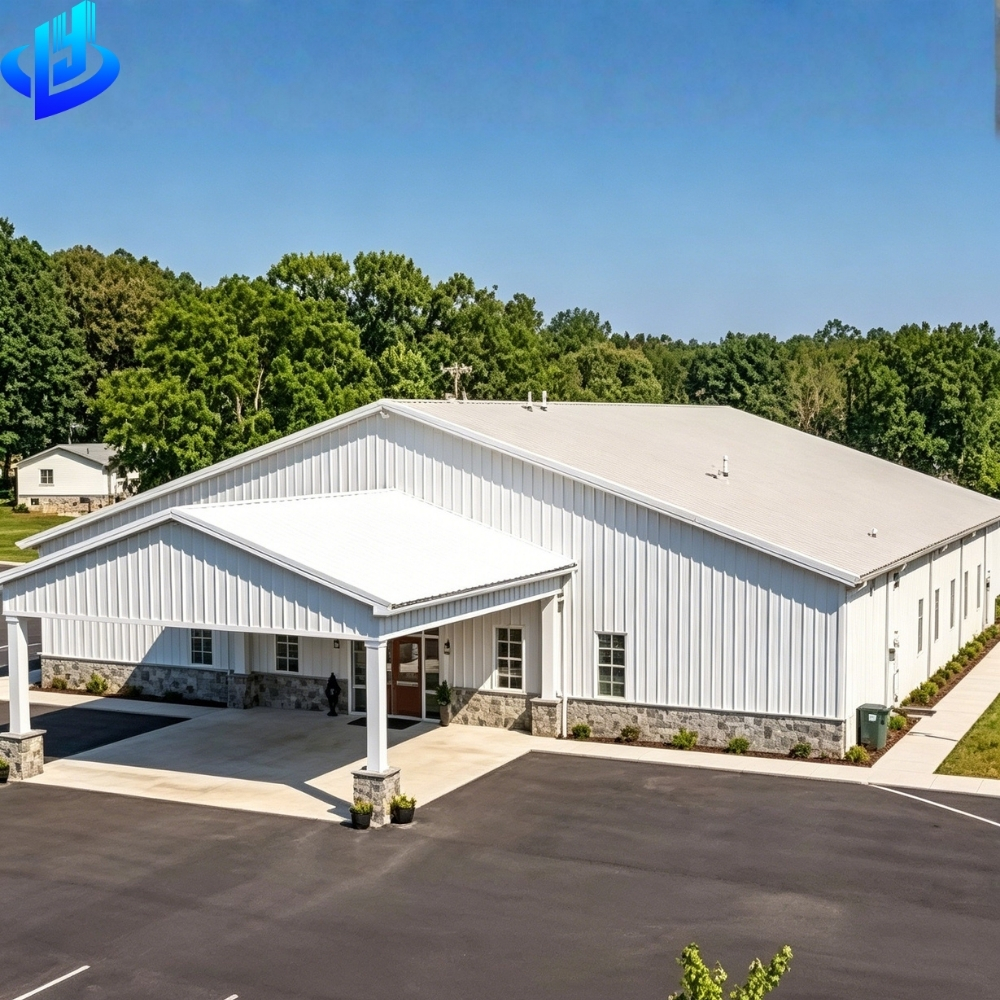 Pre Engineered White Steel Structure Church Building Prefabricated Metal Chapel Community Center Religious Hall Kit