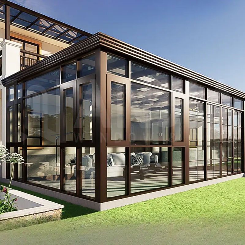 Latest Design Prefab Glass Garden House Lean To Roof Sunroom With Aluminum Extrusion Profile Prefab Sunrooms