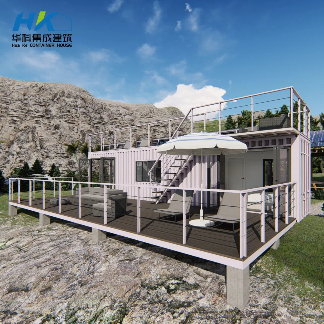 100 M2 Luxury Container House Modular Prefab Prefabricated Steel Structure Container House by Solar Panel Power