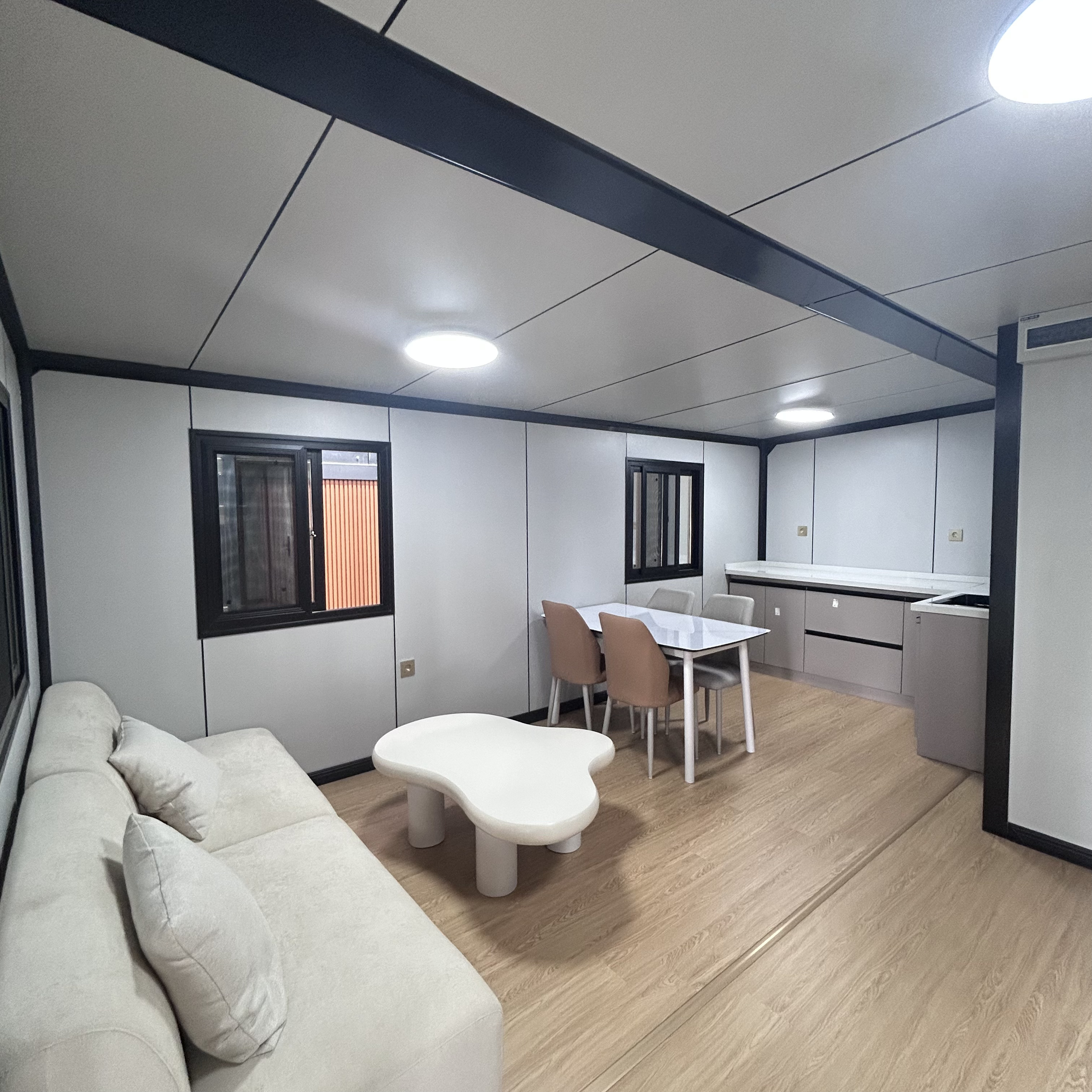 Flat Pack Expandable House 20ft 40ft Foldable Expand Design Complete Living Space 2-3 Bedroom Pre-fitted Family Prefab Home