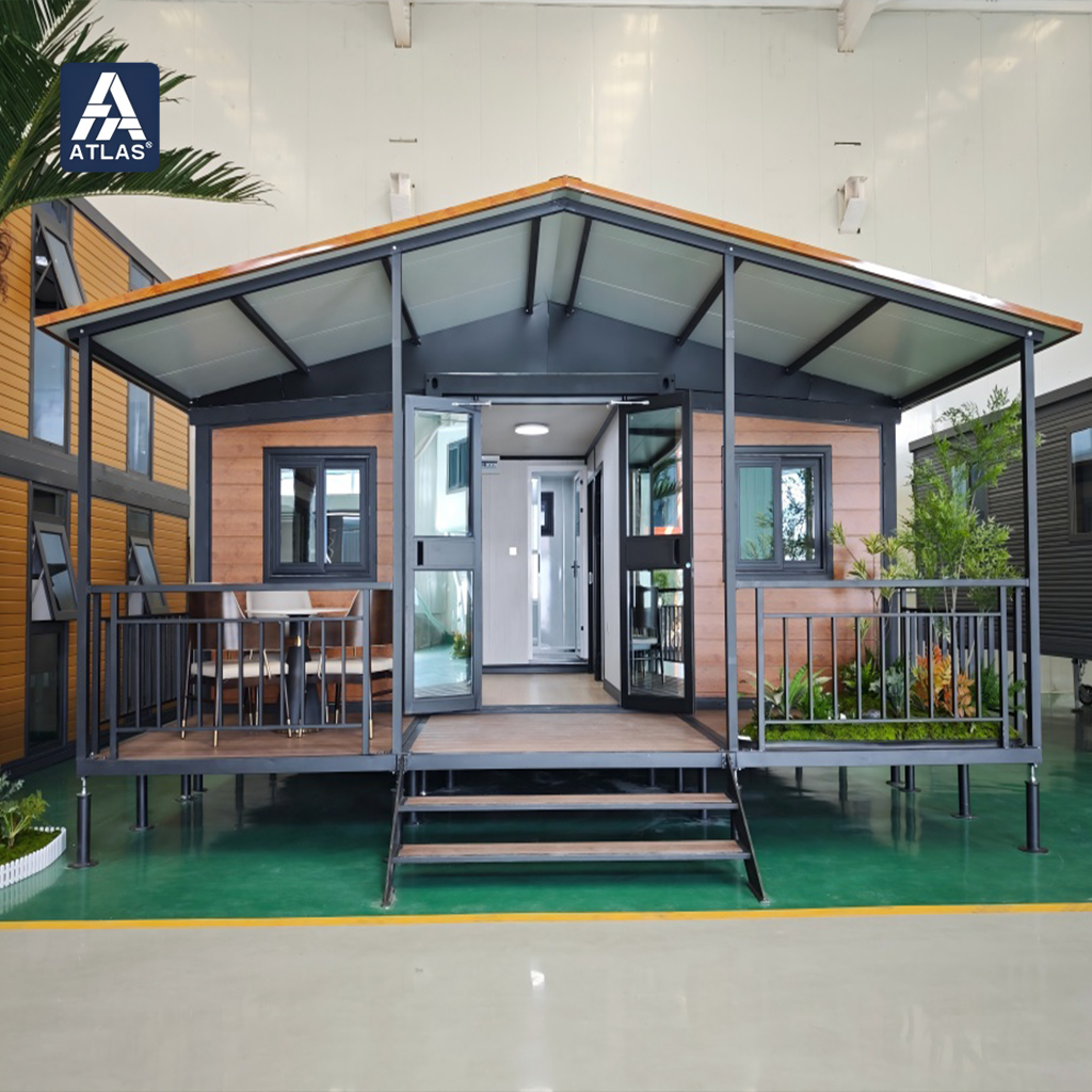 ATLAS Luxury Expandable Container Home 20Ft 40Ft Australia Standard Flat Pack Prefabricated Villa Glass Wall Mall/Warehouse