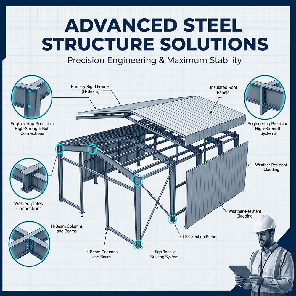 Prefabricated Steel Workshop Warehouse modular Prefabricated Industrial Fabrication Steel Structure Warehouse
