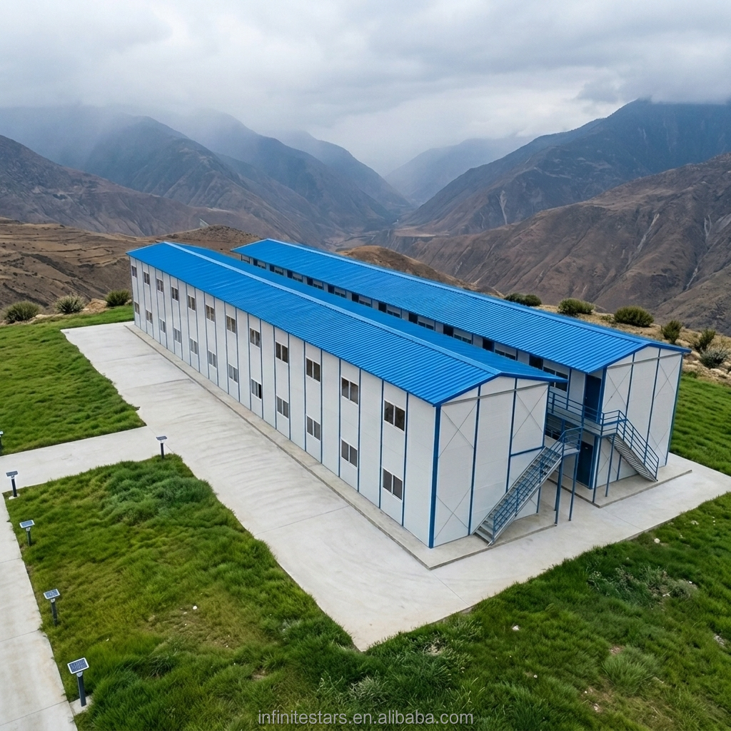 Modern T Detachable Container Prefabricated Two-Story Flat Roof Office Building for Home Office Hotel Use Eco-Friendly Temporary