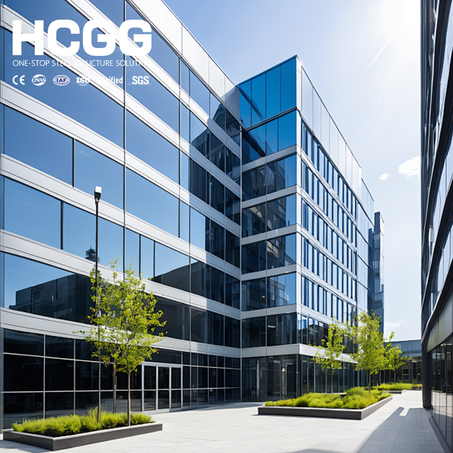 Modular Prefabricated Multi-Story Steel Structure Building Q355 Industrial Park and Commercial Office Bank Hotel Construction
