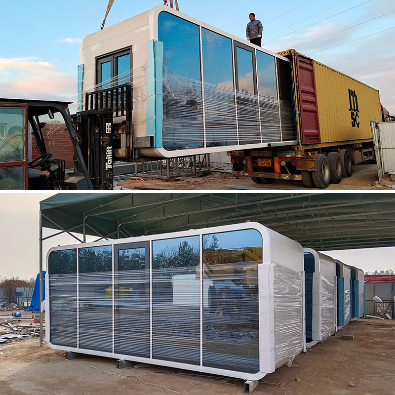 Sinoy 40ft Tiny Home Capsule Office Prefab Container House Hotel Shop Villa Modern Design Leak Proof Apple Cabin