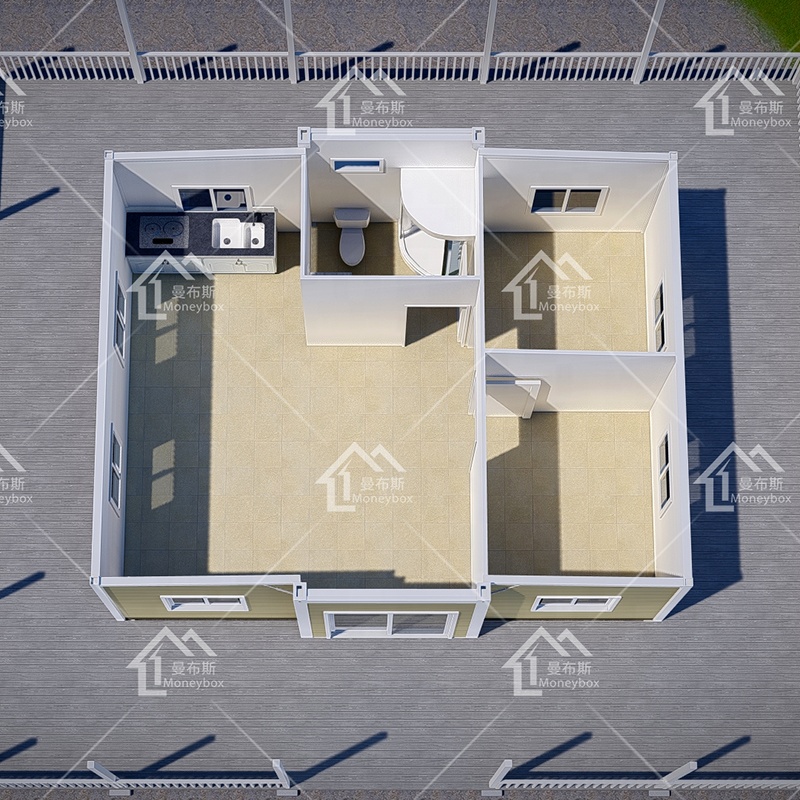 2 Bedroom Design with Bathroom Layout Plan