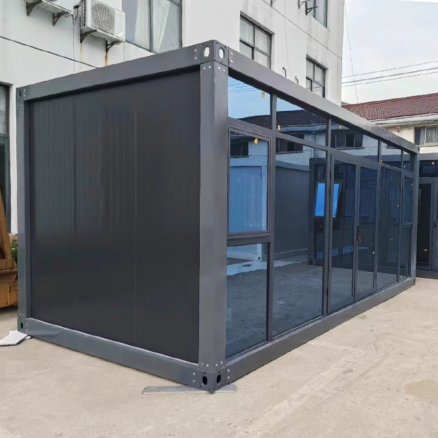 Modular Steel Frame with Glasses Prefabricated Container Residential Mobile Container Room Portable Office Turnkey Project
