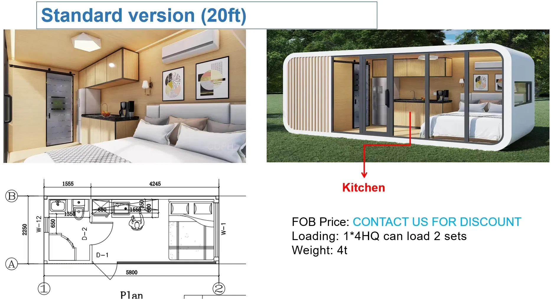 Container Mobile Modern Prefab Capsule House Portable Office Tiny Modular Prefabricated House