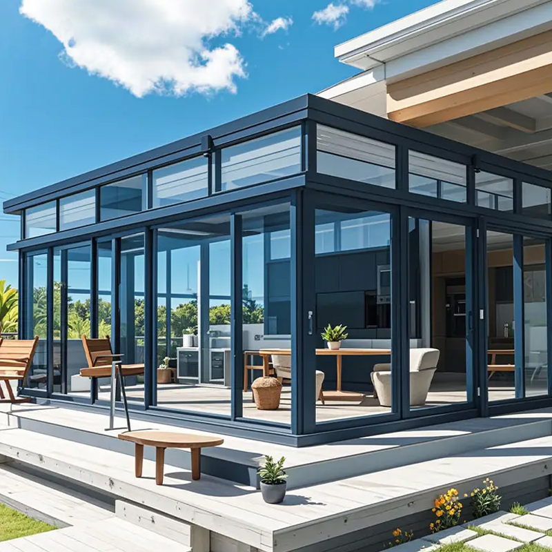 Latest Design Prefab Glass Garden House Lean To Roof Sunroom With Aluminum Extrusion Profile Prefab Sunrooms