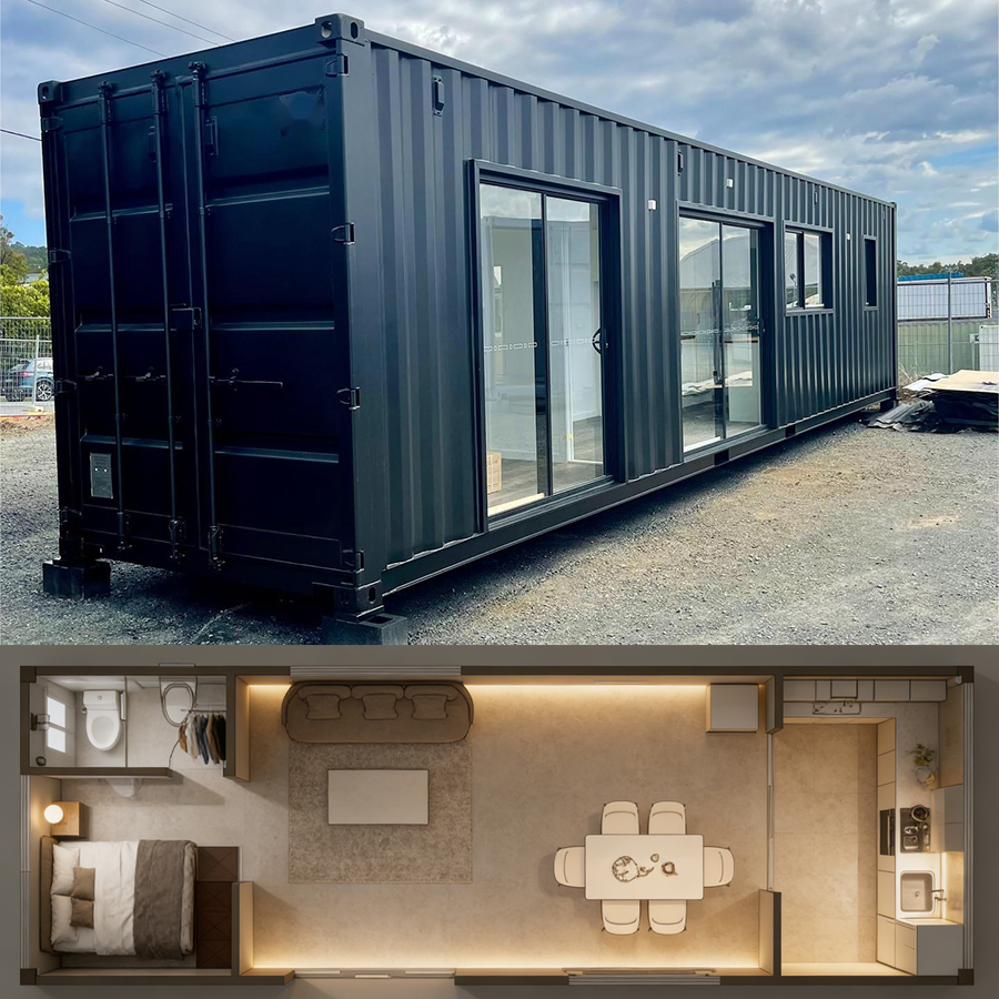 Sinoy Office Home Villa Hotel Shop 20ft 40ft Prefab Portable Customized Steel Two-story Luxury Container House