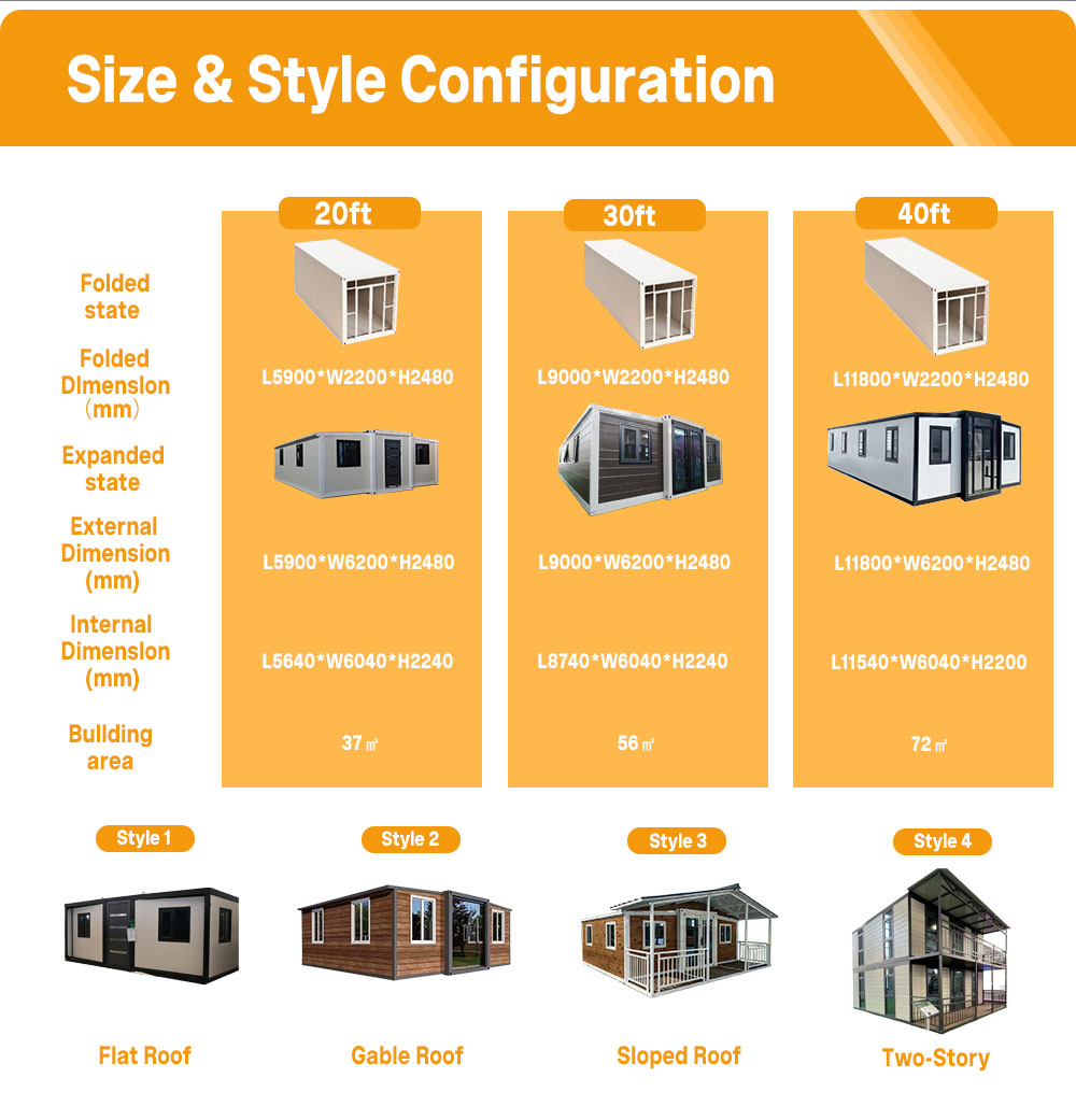 3 Bedroom Expandable Container House Resort Villa Prefabricated Modular Home for Family Holiday Foldable Container House
