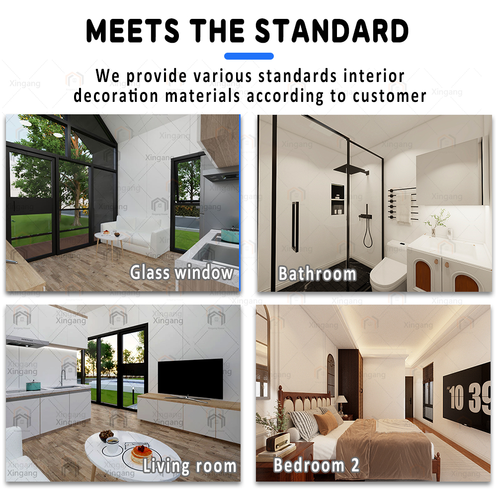 Easy Assemble Prefab Steel Frame Home Modular 2 3 Bedroom Luxury Tiny Triangle Houses Prefab House
