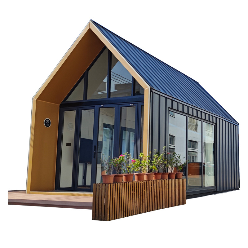 Steel Frame House Kit CE Certified European Standard Luxury 2 Bedroom Prefabricated Home Gable Roof Modular Commercial Space