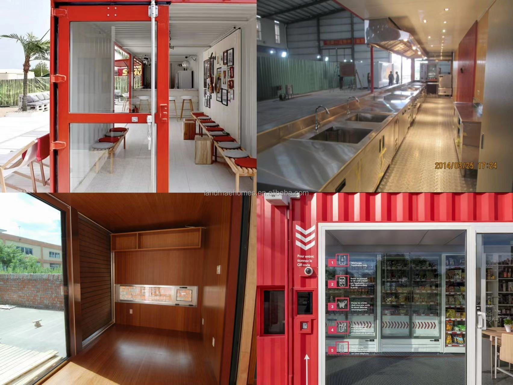 20-Foot Prefab Shipping Container House Expandable Steel Modular Cabin Slide-Out Feature Shop Commercial Use Malls