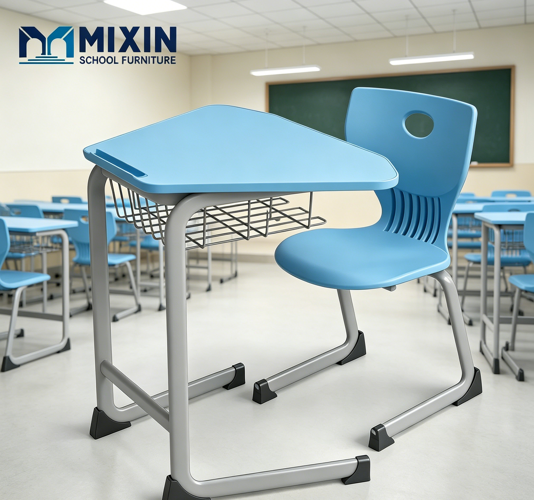 Foldable Modular Group Study Desk Chair | Modern Collaborative Classroom School Furniture