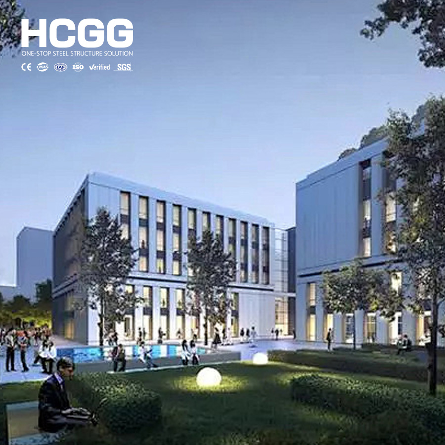 Modular Prefabricated Multi-Story Steel Structure Building Q355 Industrial Park and Commercial Office Bank Hotel Construction
