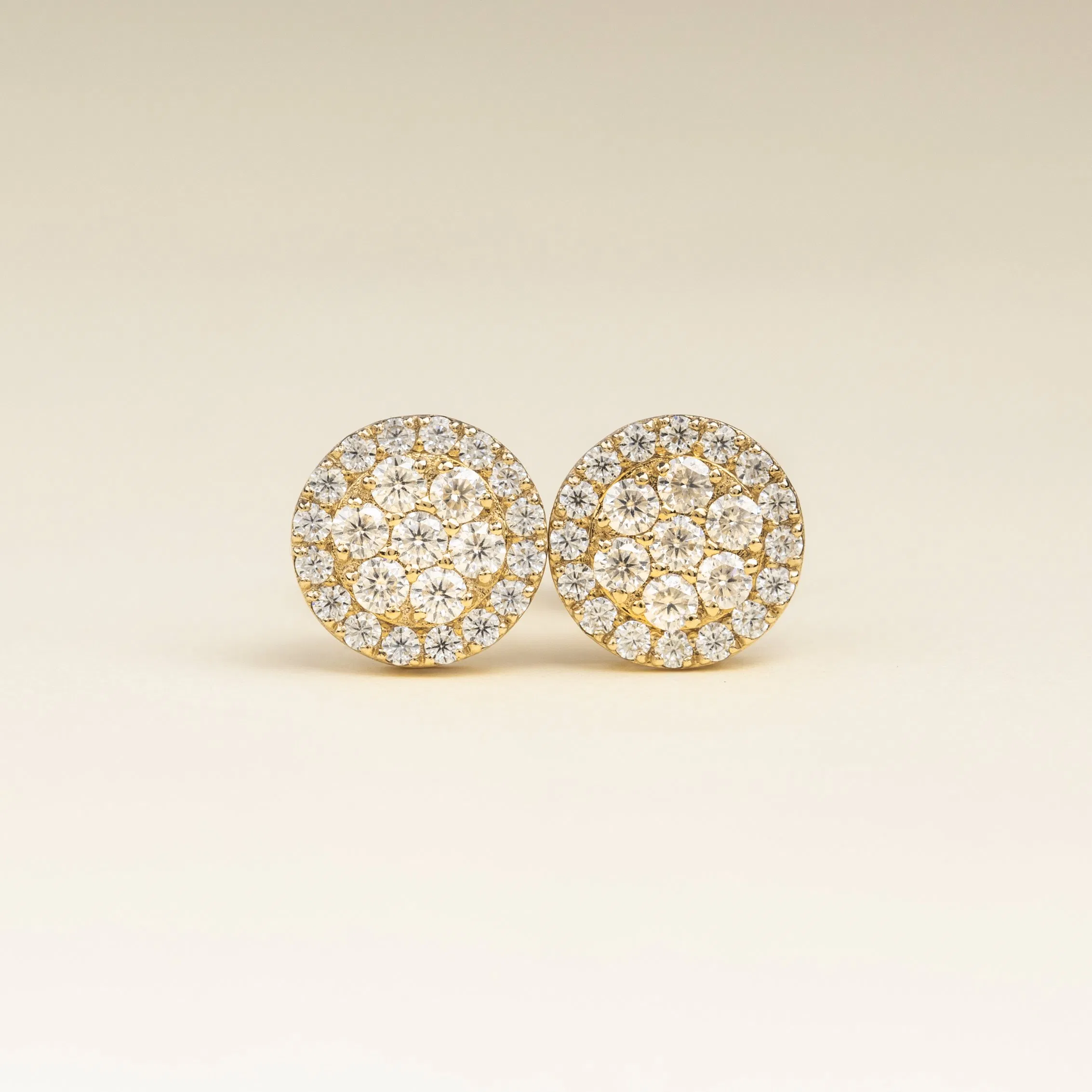 Fine Jewelry 14K/18K Solid Gold Men Women Earring Real Gold Diamond Stud Earrings