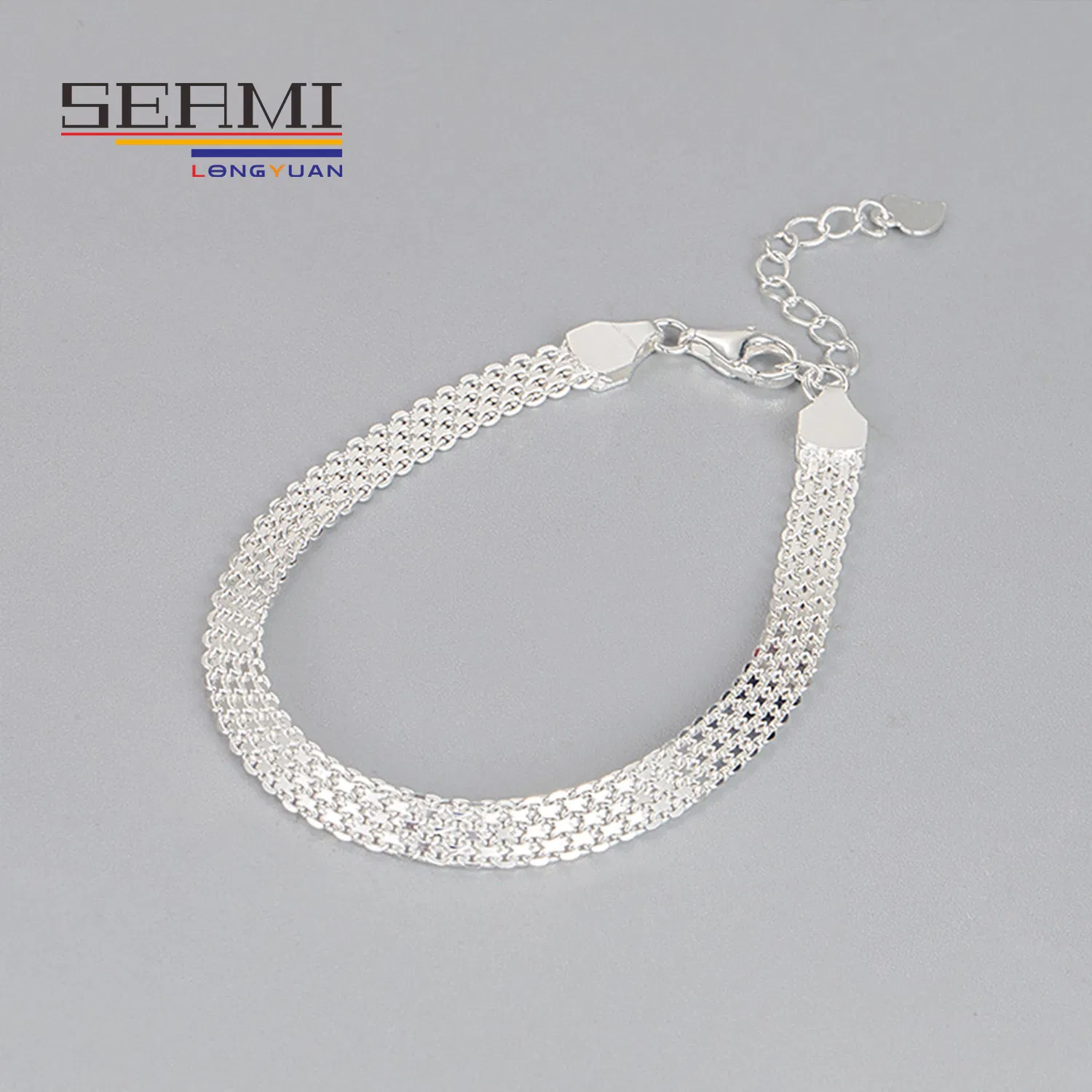 Chunky Sterling Silver Tennis Chain Woven Bangle Bracelet for Women