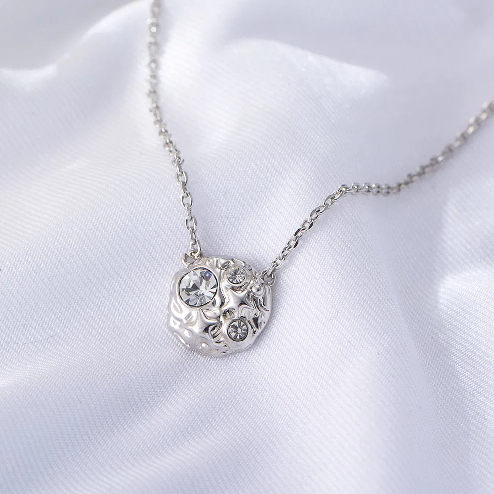 New Fashion Simple Design Cubic Zirconia Star Shambhala Ball Charm Jewelry Brass Chain Chokers Necklaces for Women Ladies