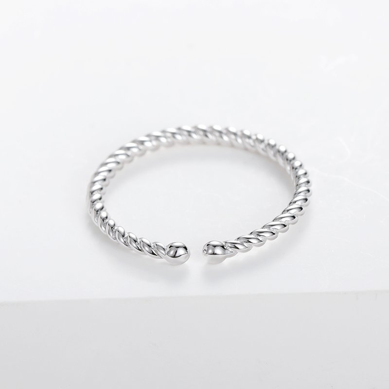 925 Solid Sterling Silver Twisted Unisex Ring Jewelry Manufacturer in Guangzhou