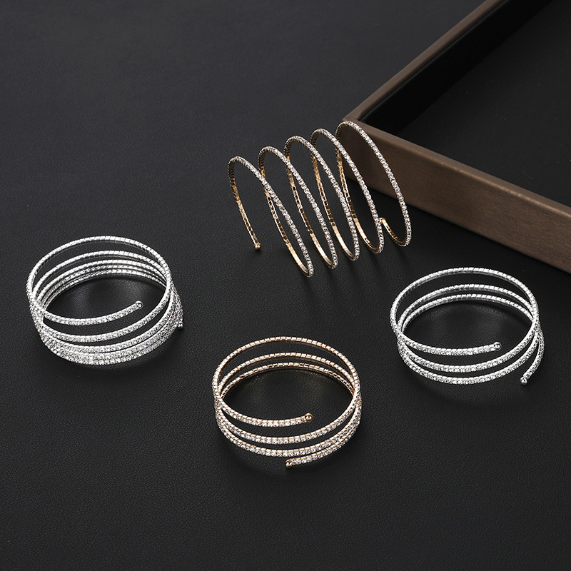 Iced out Chain Crystal Adjustable Multi Layered Gold Silver Color Tennis Bracelet