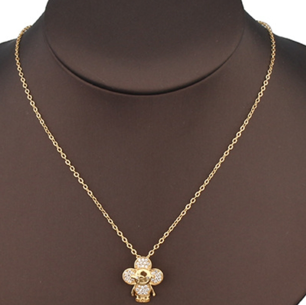 Luxury Women Ladies Jewelry Elegant Bridal Jewelry Necklaces Zirconia 18K Gold Plated Brand Jewelry Sets - Necklace Set and Brand Necklace