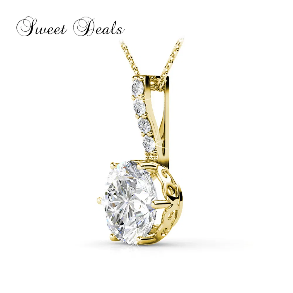 Arts-Crafts Stylish Ladies Jewelry Fashion Necklace Artificial Pendant Made with 18K Gold
