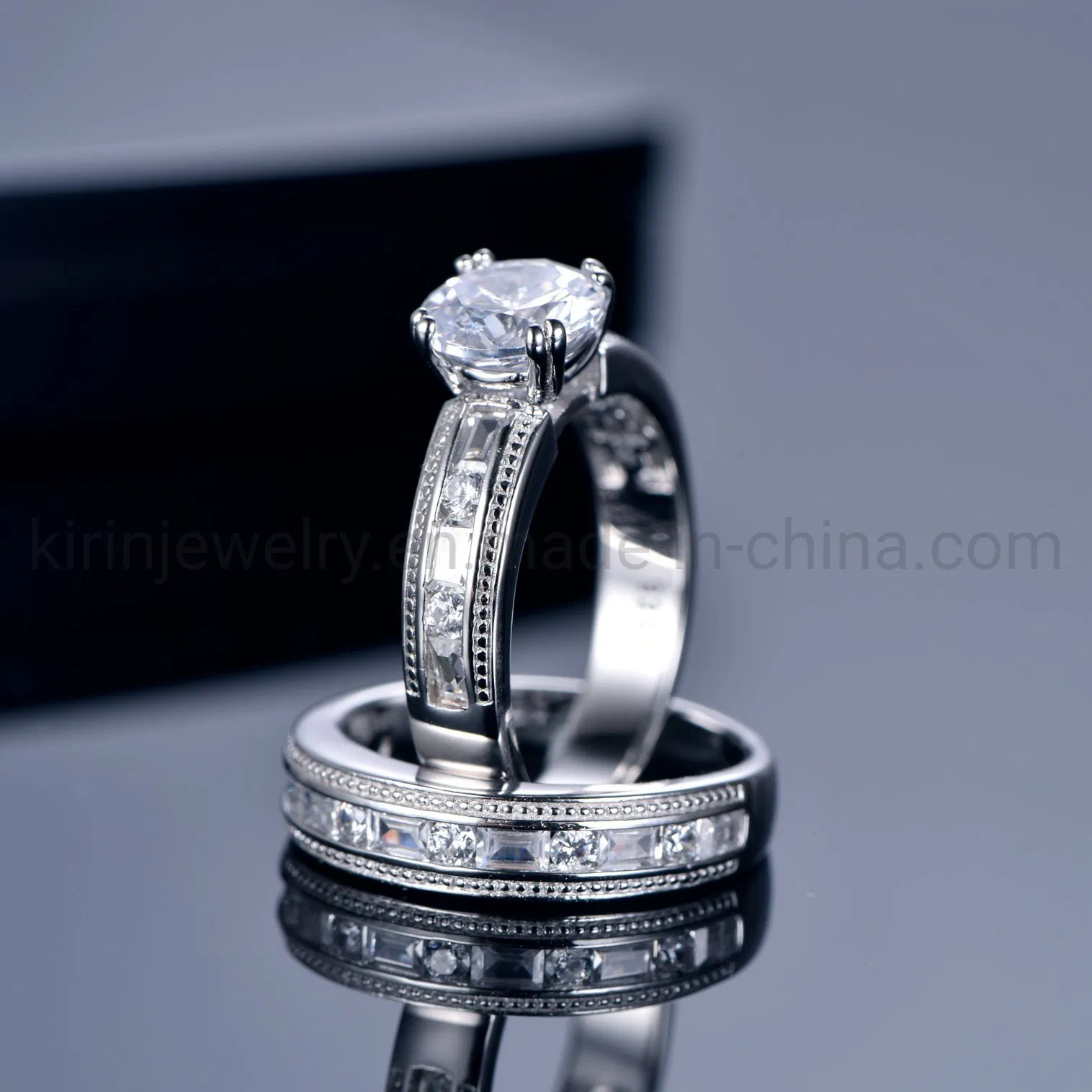 Anillo De Bodas Engagement Diamond Ring White Gold Band Gold Wedding Rings Diamond Band Couple Ring for Women 14K White Gold Wedding Band