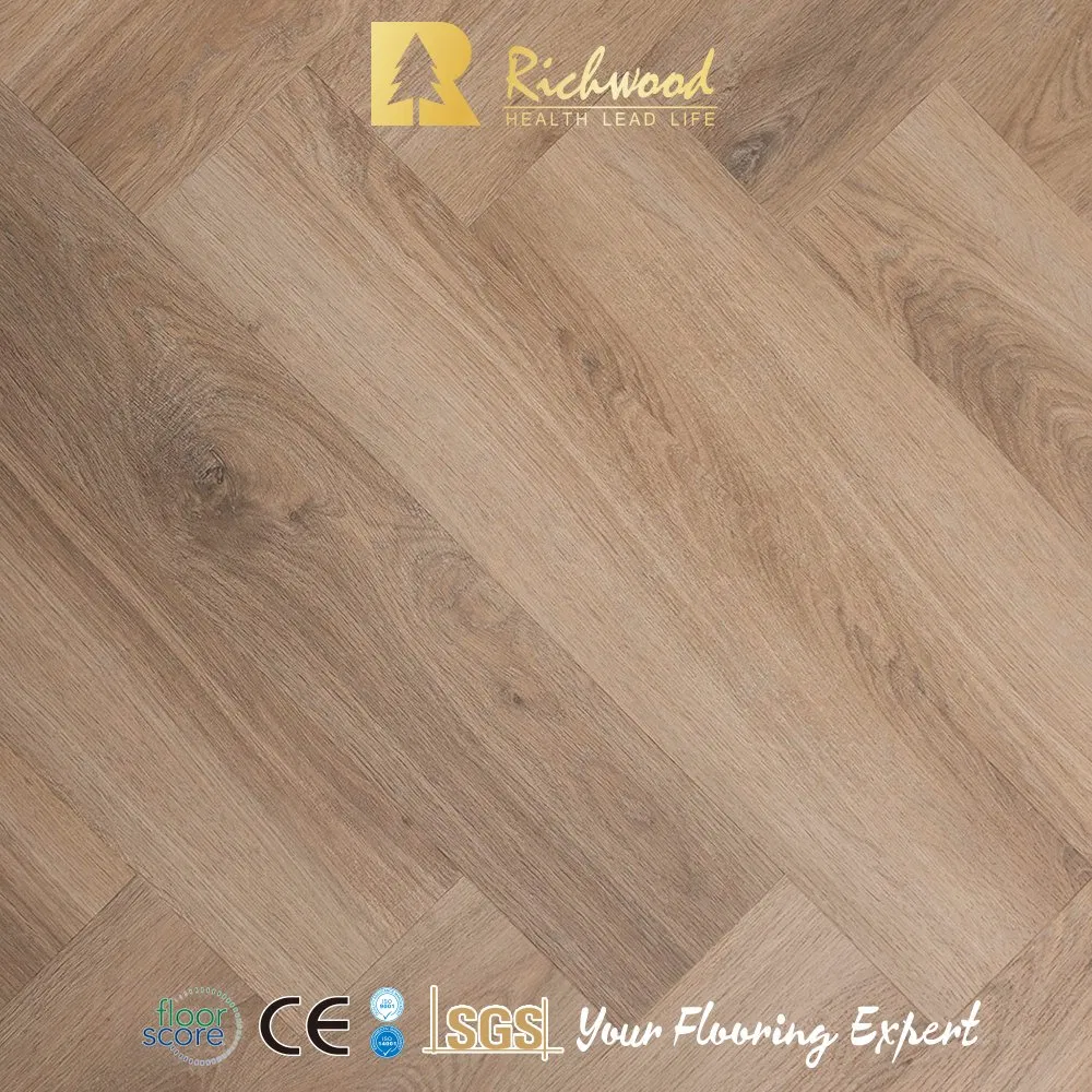 100% Waterproof Moisture-Proof Wood Plastic Herringbone Parquet Collection Luxury Rigid Core Vinyl Spc Plank Flooring for Bedroom