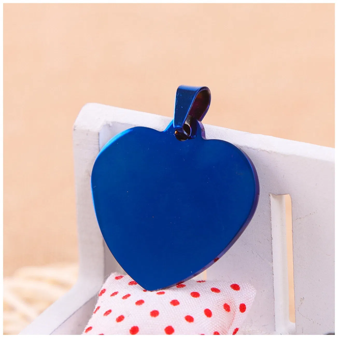 Hot Sale Fashion Stainless Steel Laser Print Heart Chain Pendant Necklace