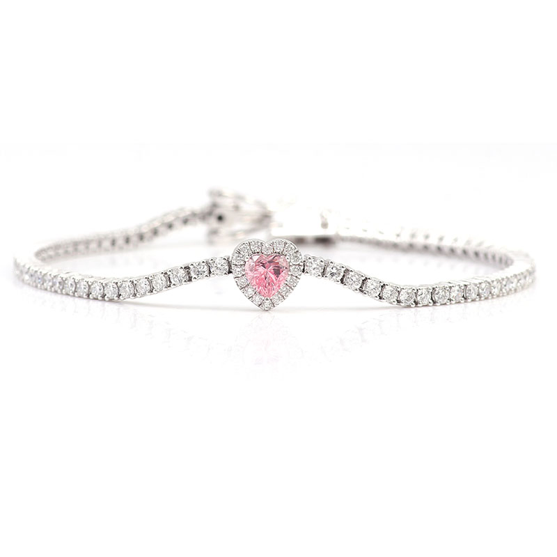 Custom 14K 10K Silver Lab Diamond Tennis Bracelets Round Brilliant Cut Hpht