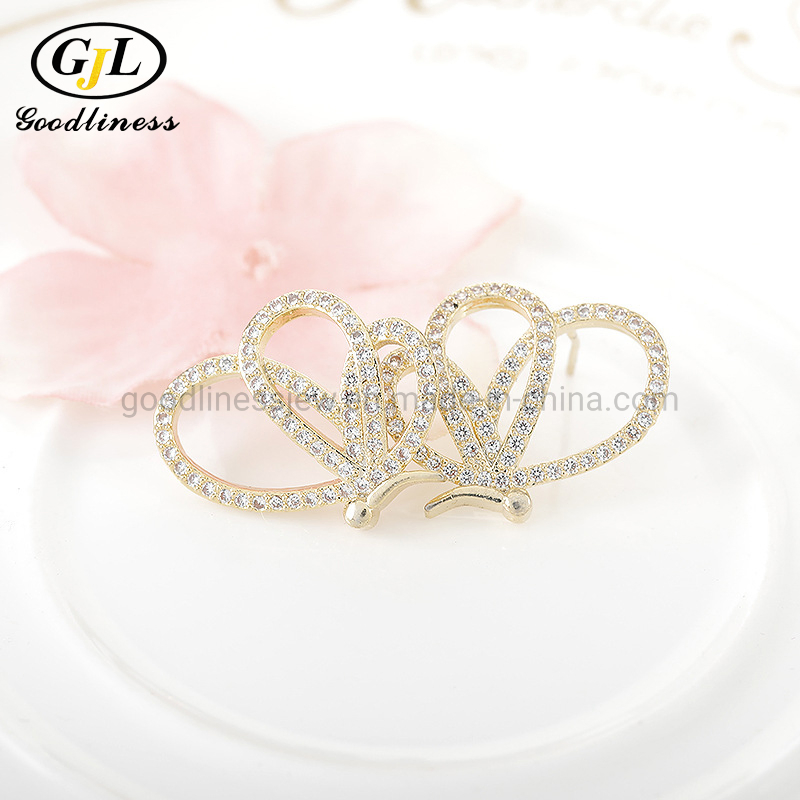 Dainty Gold Filled Cubic Zirconia Ear Cuff Butterfly Stud Earrings