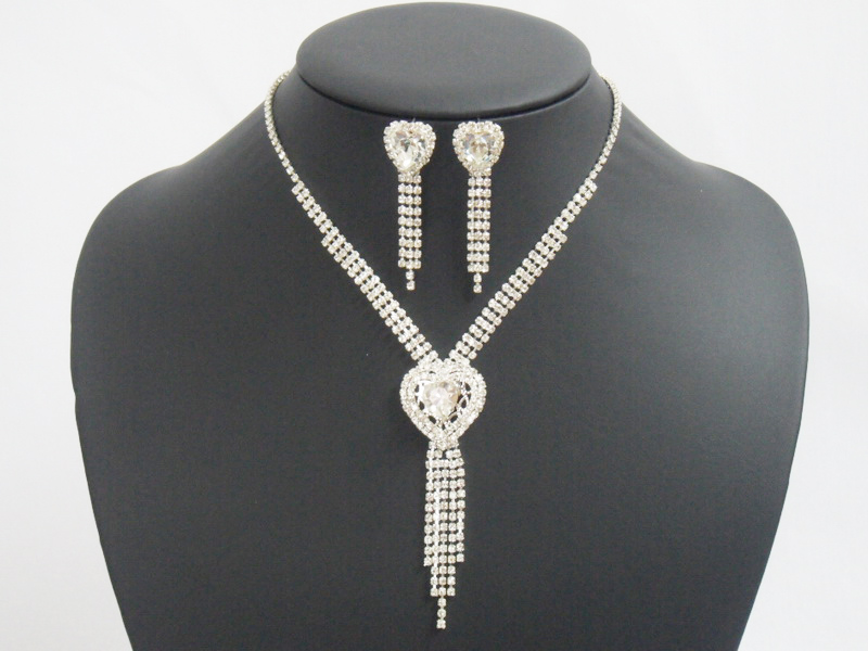 Luxury Fashion Pendant Bridal Pearl Chained Necklace Jewelry Sets Huge Diamonds