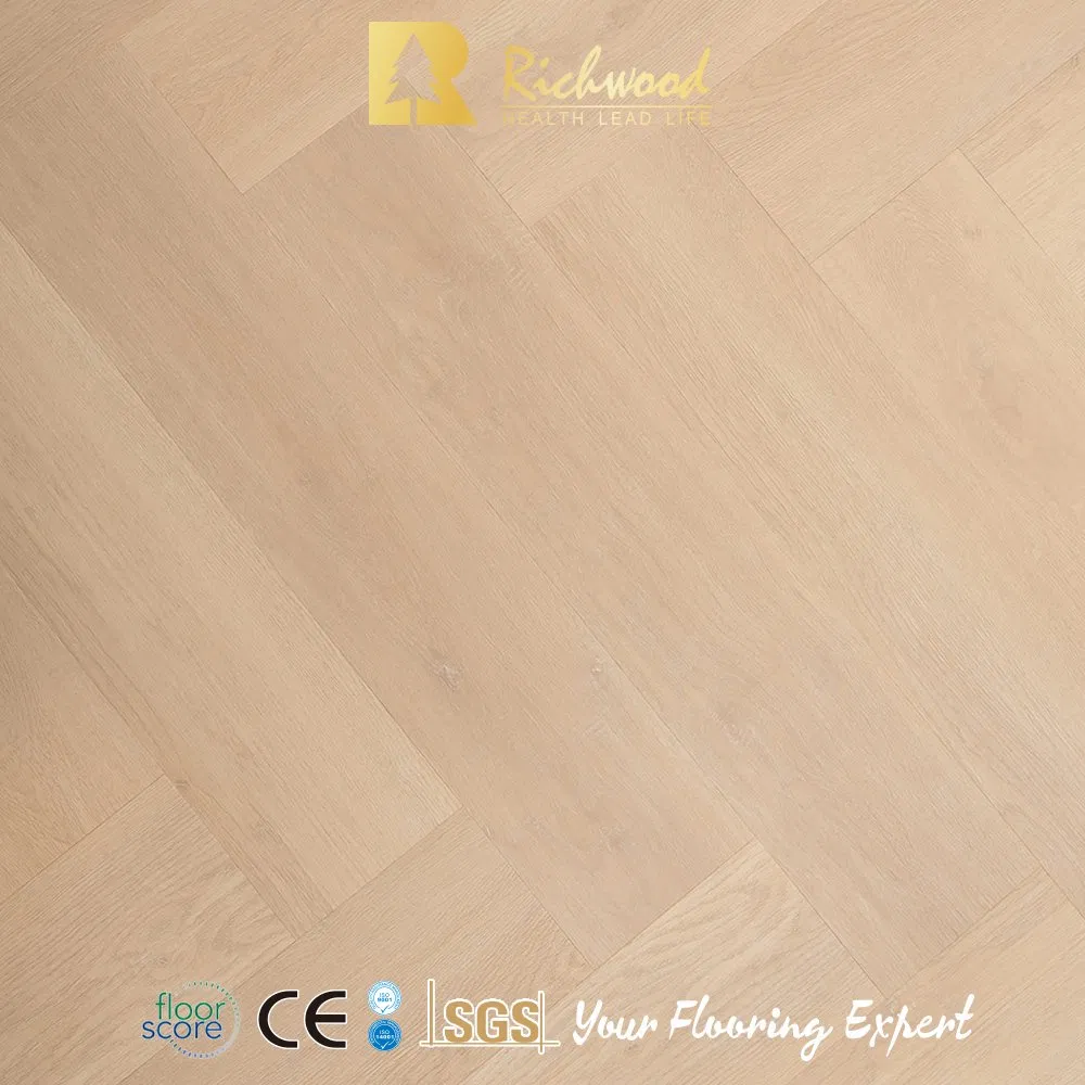 100% Waterproof Moisture-Proof Wood Plastic Herringbone Parquet Collection Luxury Rigid Core Vinyl Spc Plank Flooring for Bedroom