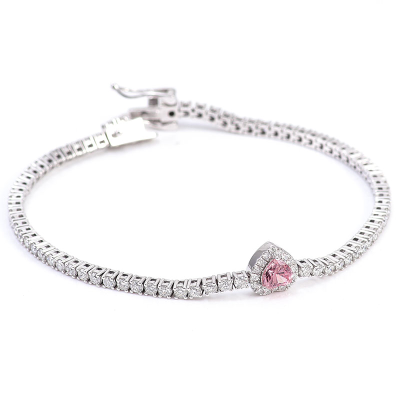 Custom 14K 10K Silver Lab Diamond Tennis Bracelets Round Brilliant Cut Hpht