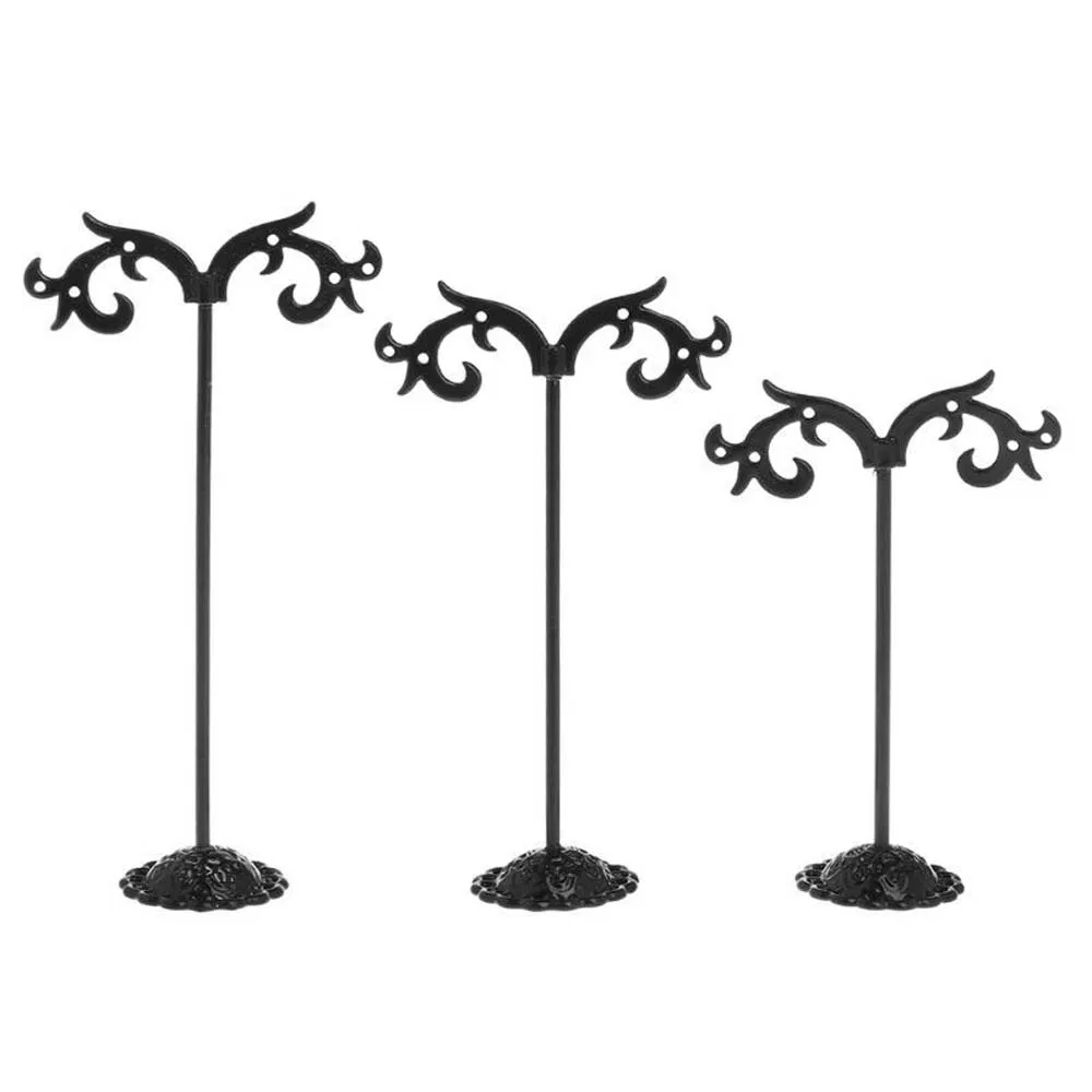 Unique Design Art Necklaces/Earring/Rings Show Holder with Round Base&Hooks Made of Metal for Store Luxurious Jewelry Display/Storage Such as Earring/Keychain