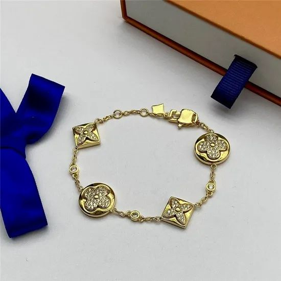 14K Solid Gold Plated Classic Design 4 Leaf Clover 925 Silver Jewelry Bracelet - Jewelry and Luxury Price