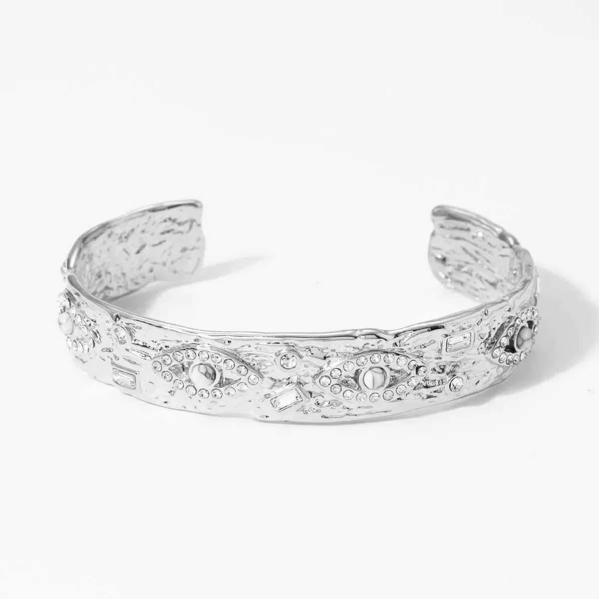 Exquisite Gem - Embellished Gold Cuff Bracelets- Goers with Colorful Stone Inlays