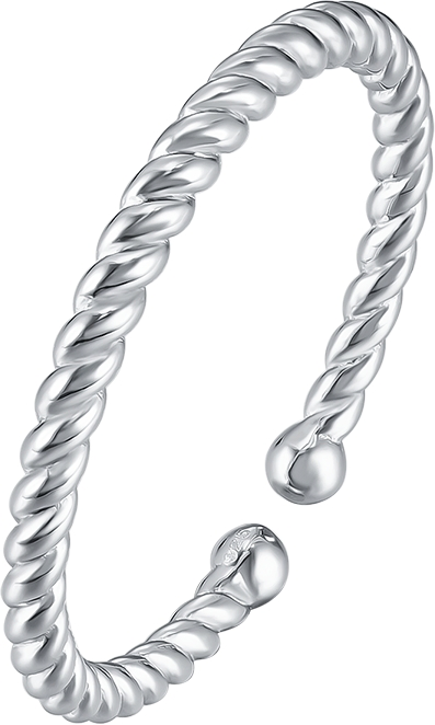 Factory Twisted Adjustable Ring Rhodium Plated Original Solid Band Silver Ring Fine Jewelry