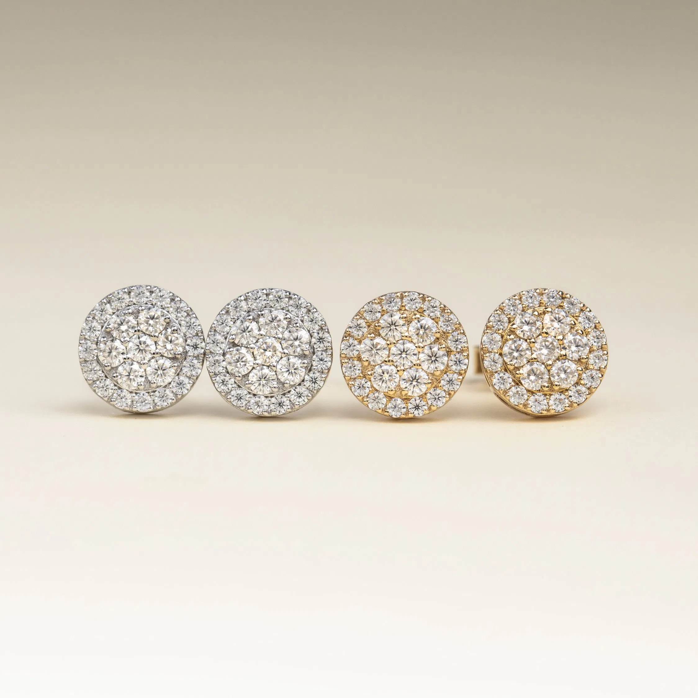 Fine Jewelry 14K/18K Solid Gold Men Women Earring Real Gold Diamond Stud Earrings