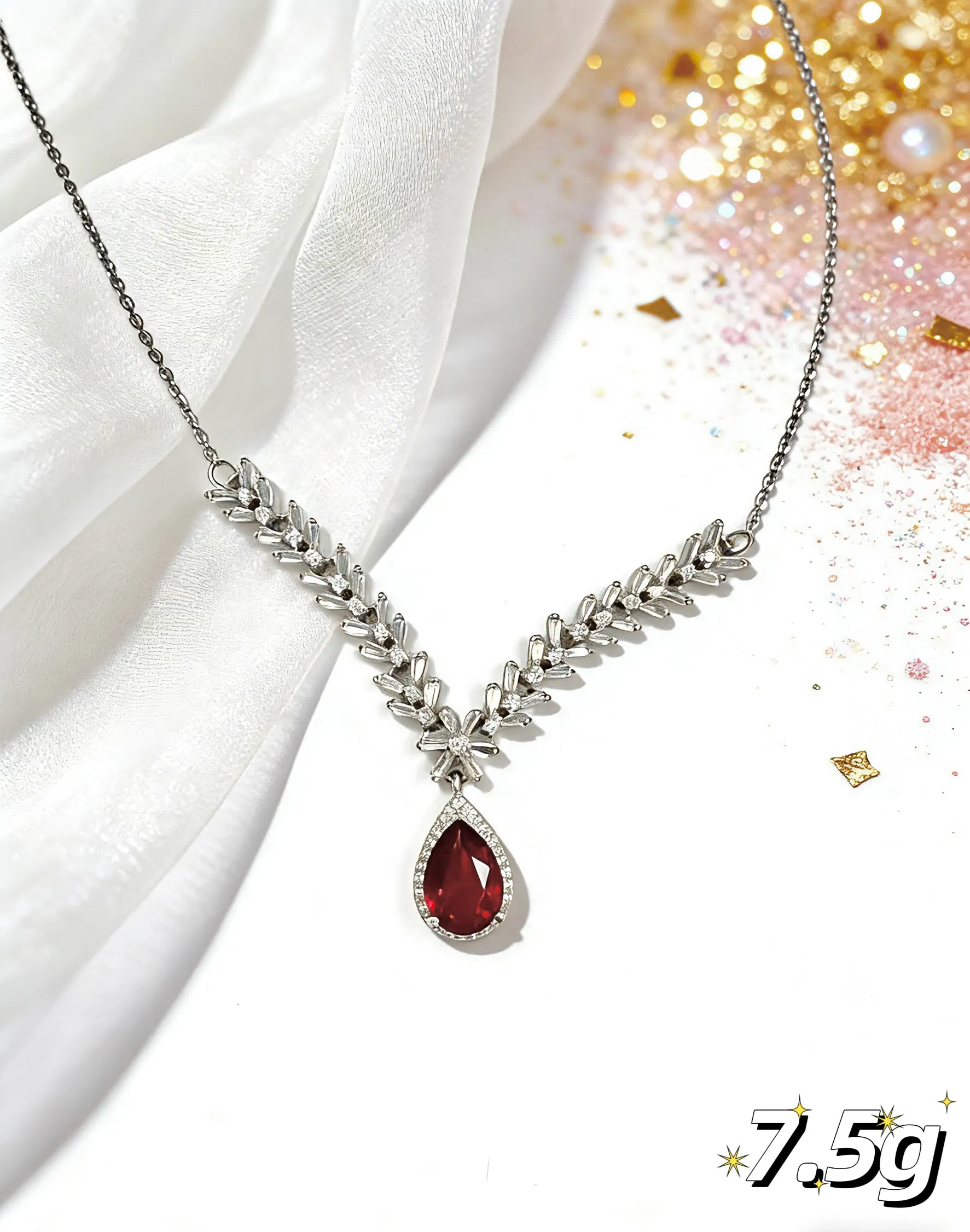 Advanced Red Zircon 925 Sterling Silver Set