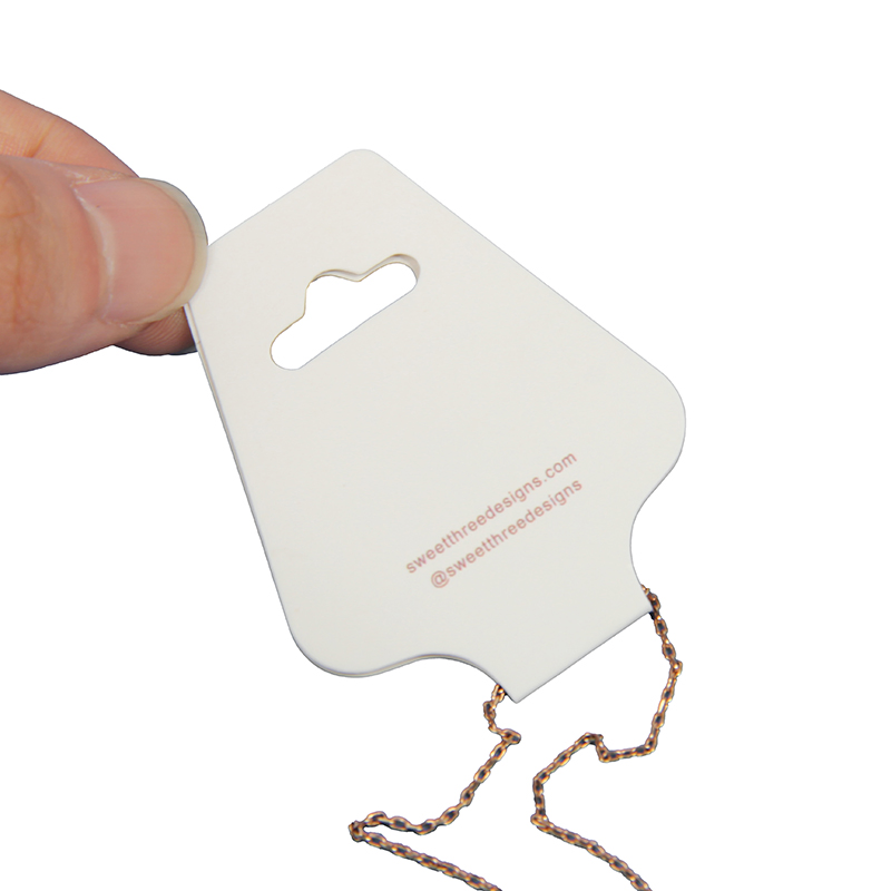 White Jewelry Display Cards Art Paper Necklace Card for Necklaces with Logo
