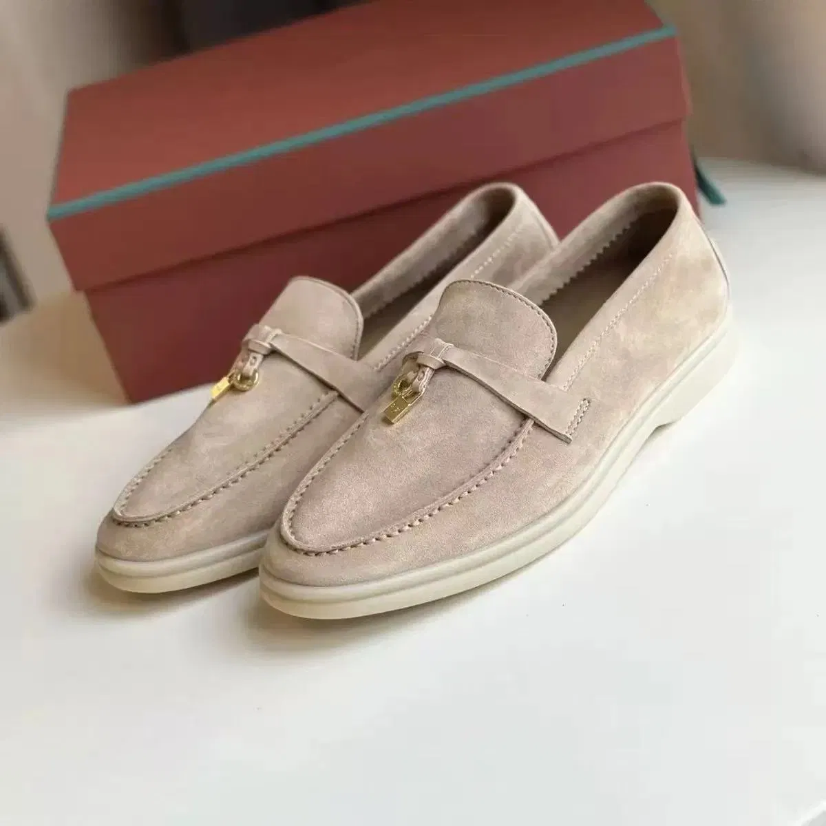 2026 Luxury Designer Collection, High-End Version, Cashmere and Leather Loafers, Couple Style, Lorolies Pianoly Footwear