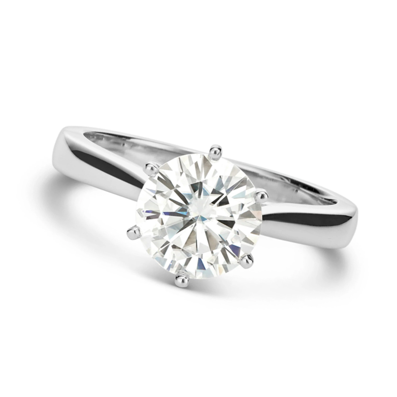 Custom Fashion Diamond Jewelry 18K White Gold Lab Diamond Engagement Ring