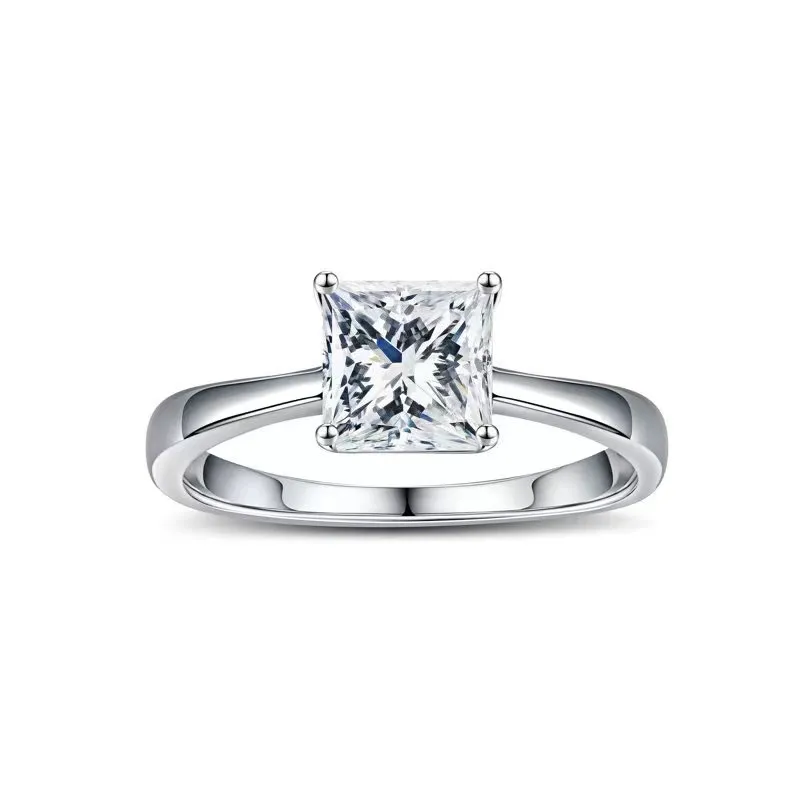 Lab Grown Diamond Engagement Ring Princess Cut White Vvs2 E