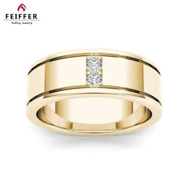 Wholesale Fine Jewelry Lab Grown Diamond 925 Sterling Silver Eternity Band Men's Wedding/Engagement Gift Ring Gold Plated