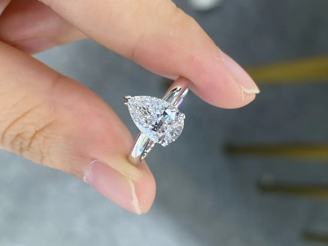 Pear Cut Lab Grown Diamond Ring