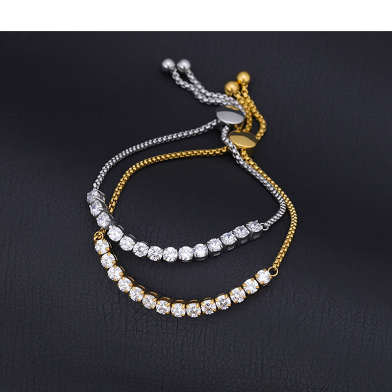 Titanium Steel Tennis Chain 4mm Tennis Chain Fashion with Zircon Bracelet