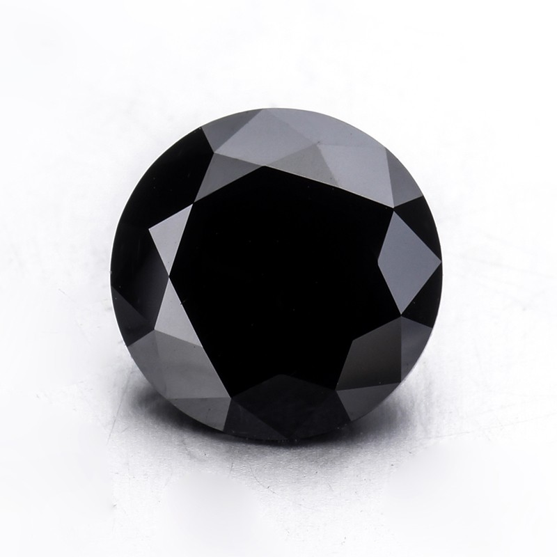 Round Black Moissanite for Jewelry Setting